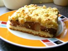 Mandelstreusselkuchen mit Birnen-Schokoladenfüllung - Rezept