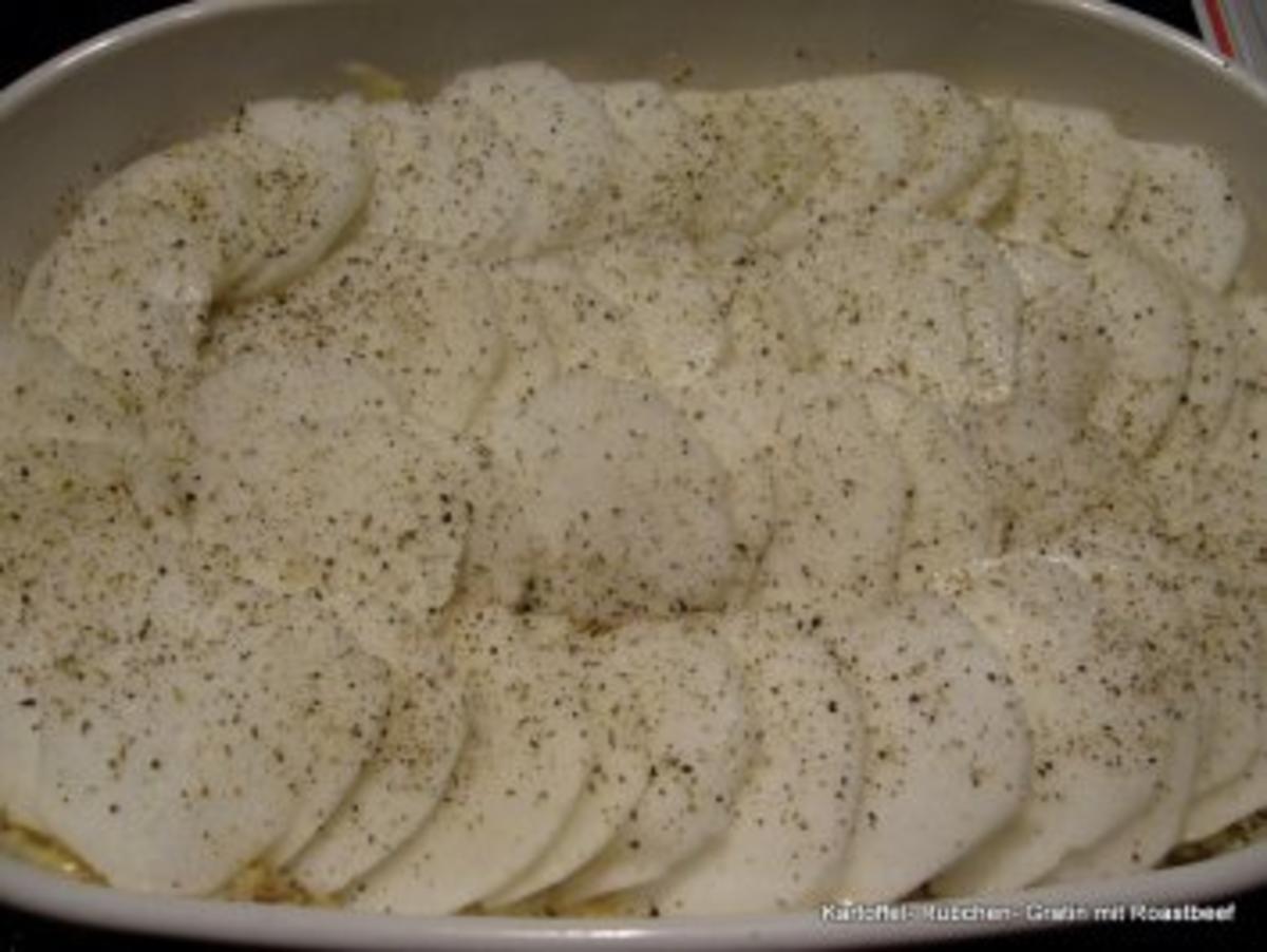 Kartoffel- Rübchen- Gratin mit Roastbeef - Rezept - Bild Nr. 6