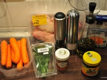 Hähnchenschenkel / Hähnchenkeulen in Currysauce gebacken - Rezept