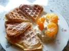 Buttermilchwaffeln mit Orangencreme - Rezept