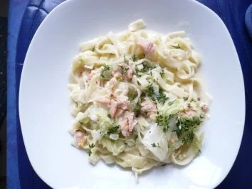 Chinakohlnudeln mit Lachssahne - Rezept - Bild Nr. 8