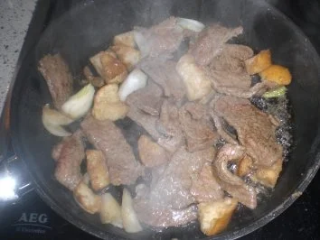 Spaghetti mit Rumpsteak und Bohnen - Rezept - Bild Nr. 3