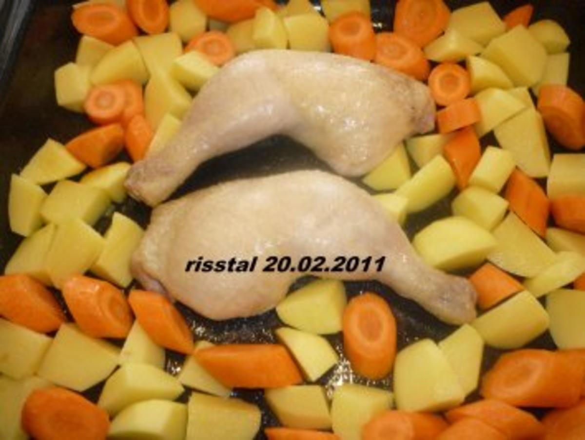Hähnchenkeulen vom Blech mit Gemüse - Rezept - Bild Nr. 4