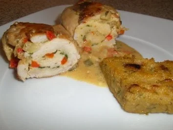 Pikante bunte Putenröllchen - Rezept