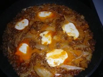 Zwiebel - Mozzarella - Hackfleisch - Rezept