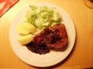 Gebratener Thunfisch mit Zwiebeln-Portwein-Sauce, - Rezept