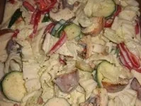 Hähnchenbrust gratiniert auf Gemüse/Pilzbett mit Feta - Rezept - Bild Nr. 3