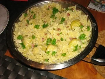 Mini-Farfalle mit Artischocken-Schinken-Sauce - Rezept - Bild Nr. 6