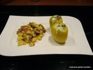Gratinierte gefüllte Kartoffeln - Rezept