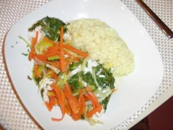 Fisch : Kabeljau im Gemüsebeet, in der Auflaufform zum weiter Sagen - Rezept - Bild Nr. 4