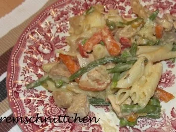 Nudelauflauf mit Reste - Rezept