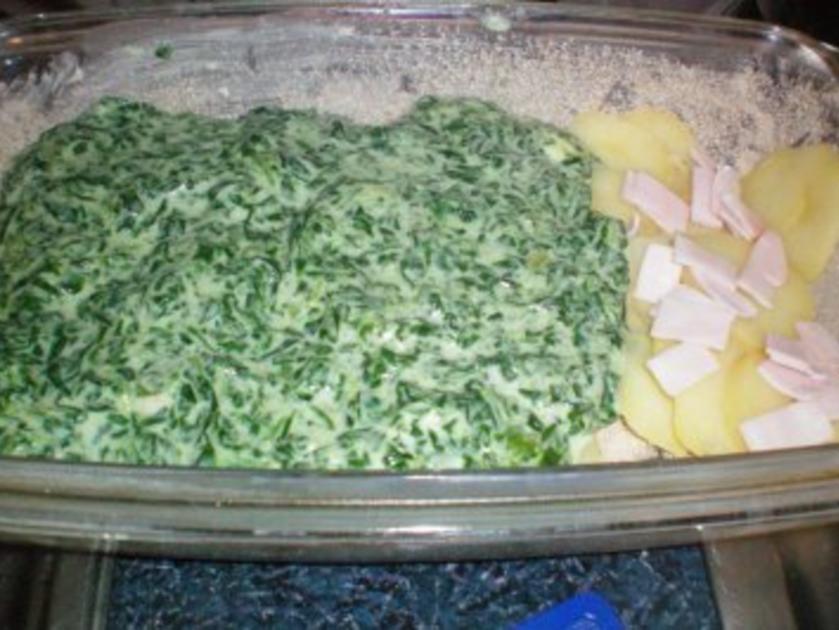 Kartoffel- Spinat- Gratin - einfach - 739 kcal/100g
