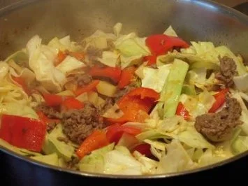 Hackfleischtopf mit Spitzpaprika und Spitzkohl - Rezept - Bild Nr. 5