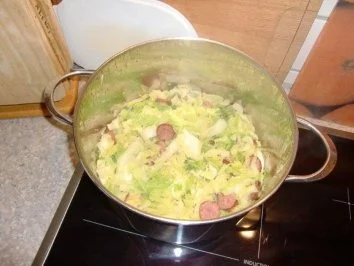 Wirsing Schmorkohl mit Schinkenwurst - Rezept - Bild Nr. 3