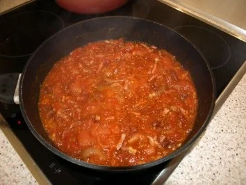 Fusilli mit Tomaten-Specksoße - Rezept - Bild Nr. 6