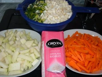 Eintopf : Rindfleisch  - Gemüse mit Reis - Rezept - Bild Nr. 2