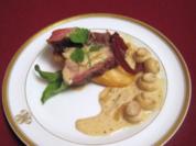 Bruschetta mit Mini-Springbock-Medaillon und Pilzrahmsoße - Rezept