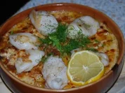 Tintenfischtuben auf gratiniertem Fenchelbett - Rezept