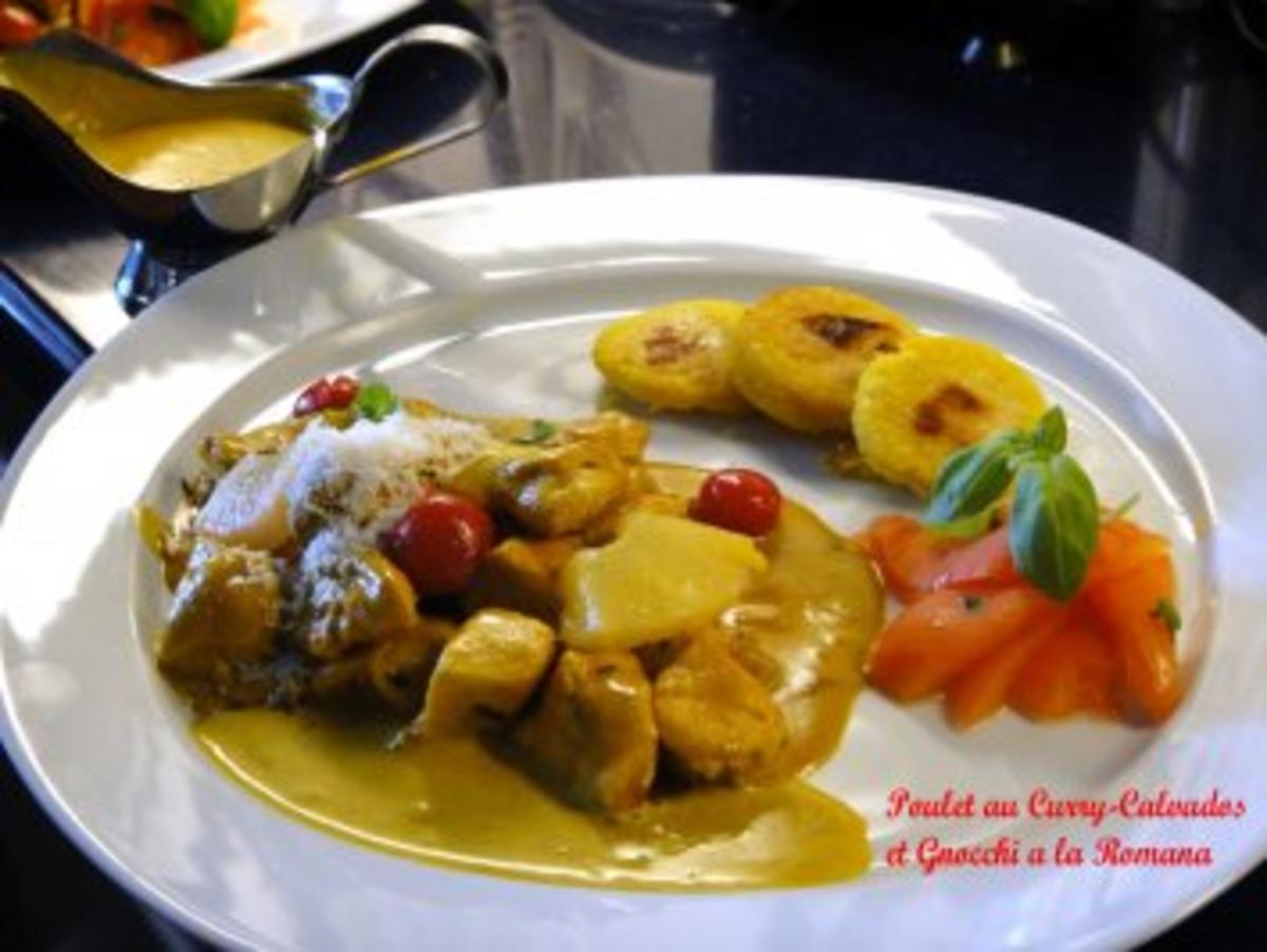 Bilder für Poulet au Curry-Calvados e Gnocchi a la Romana - Rezept