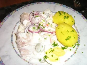 Matjesfilets eingelegt in Ananas-Apfel-Remoulade mit Pellkartoffeln - Rezept - Bild Nr. 7