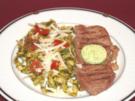 Rumpsteak mit Kräuterbutter und Bandnudeln - Rezept
