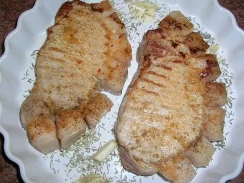 Rezept: Schweinerückensteak mit Schwarte an Bohnen-Kartoffelstampf Bild Nr. 3 Schweinerückensteak mit Schwarte an Bohnen-Kartoffelstampf - Rezept - Bild Nr. 3