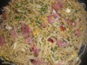 Gebackene Nudeln mit Schinken - Rezept
