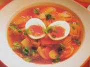 Suppe/Klar - Klare Kartoffelsuppe mit wachsweichem Ei - Rezept