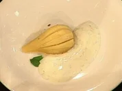 Heiße Birne mit Joghurtsoße (Dirk Bach) - Rezept