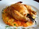 Knusper-Mais-Huehnchen und Coquelet auf Kartoffelstroh - Rezept