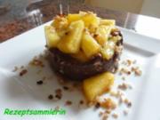 Dessert:  SCHOKOPUDDING mit frischer Ananas - Rezept