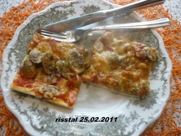 Pizza mit einer scharfen Seite - Rezept