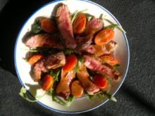 Steakstreifen auf Ruccola-Tomatensalat - Rezept - Bild Nr. 5