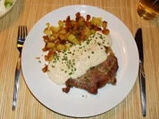 Schweinesteak an Pfeffersauce - Rezept