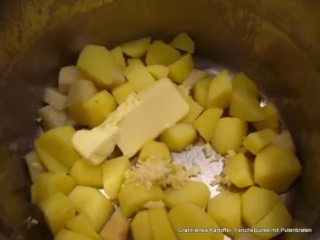 Gratiniertes Kartoffel-Fenchelpüree mit Putenbraten - Rezept - Bild Nr. 4