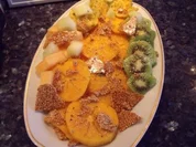 Kaki mit Sesamkrokant - Rezept