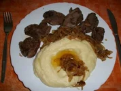 Hähnchenleber mit Kümmelkartoffelstampf - Rezept