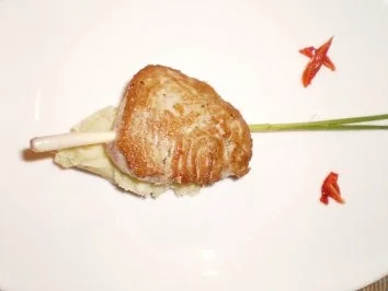 Rezept: Angelthunfisch am Zitronengrasspieß mit Süßkartoffel- Wasabi- Stampf Angelthunfisch am Zitronengrasspieß mit Süßkartoffel- Wasabi- Stampf - Rezept