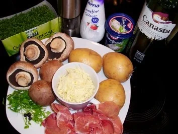 Beilage: Kartoffel-Pilz-Gratin mit Schinken - Rezept - Bild Nr. 2