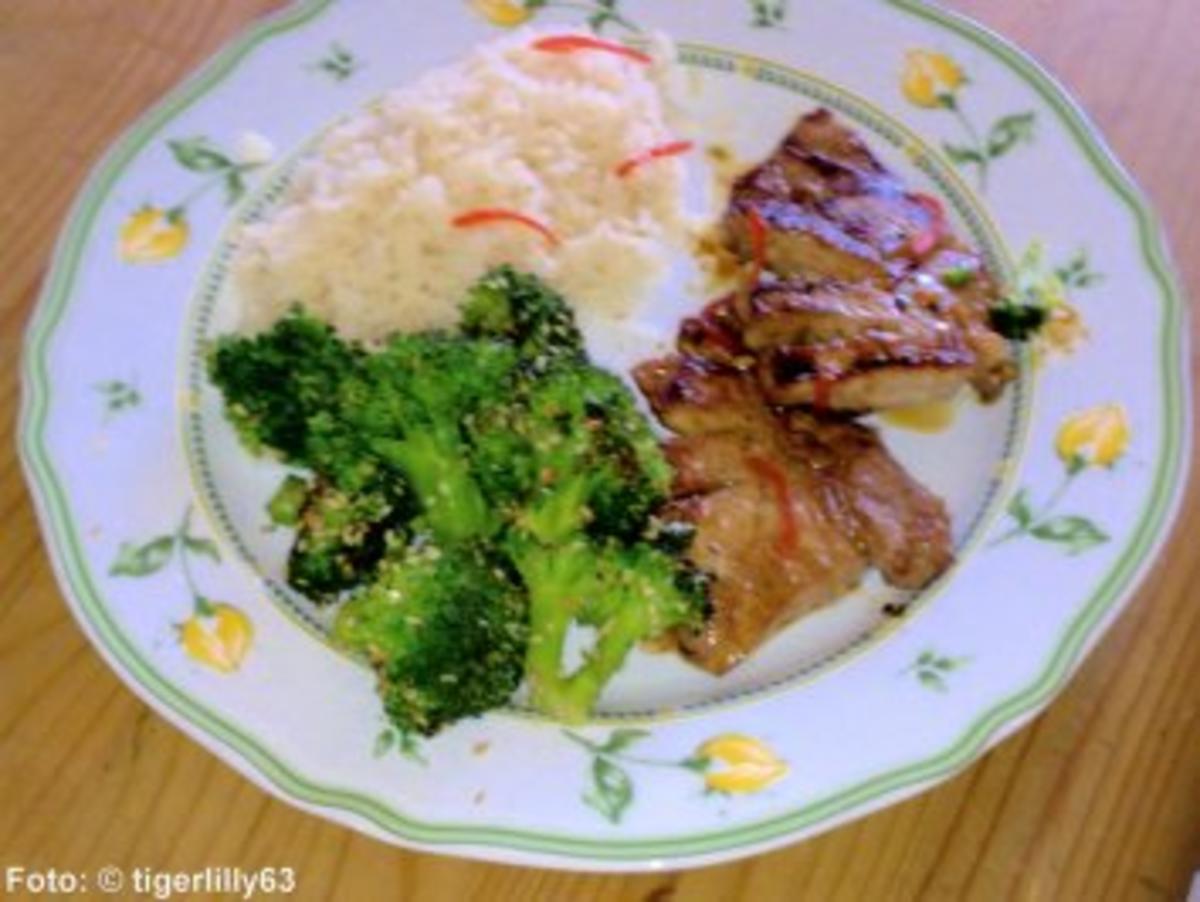 Drachenschnitzel mit Brokkoli und Reis - Rezept