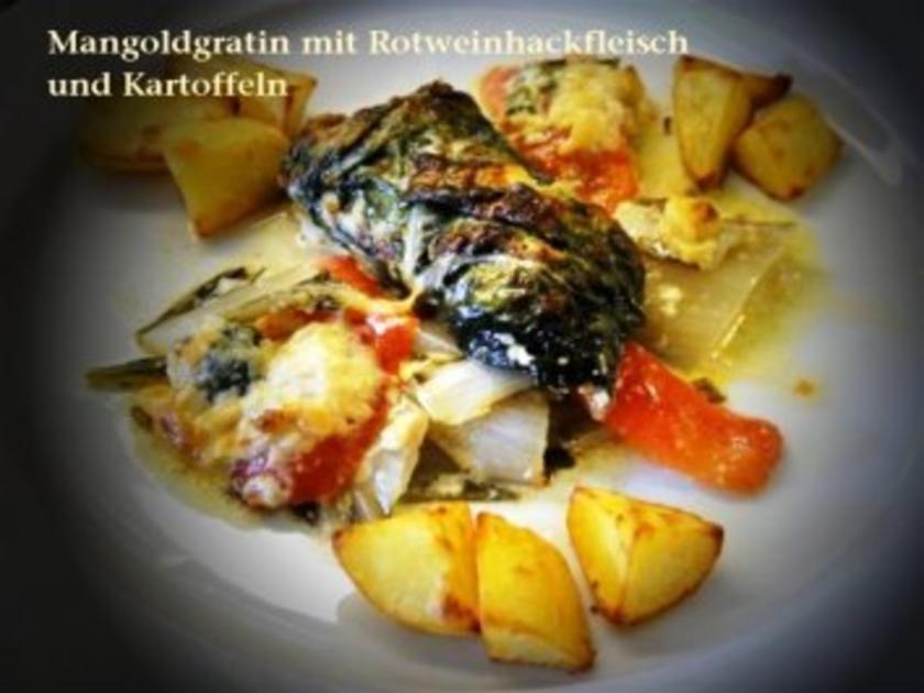 Mangold-Gratin mit Rotwein-Hackfleisch - Rezept - kochbar.de