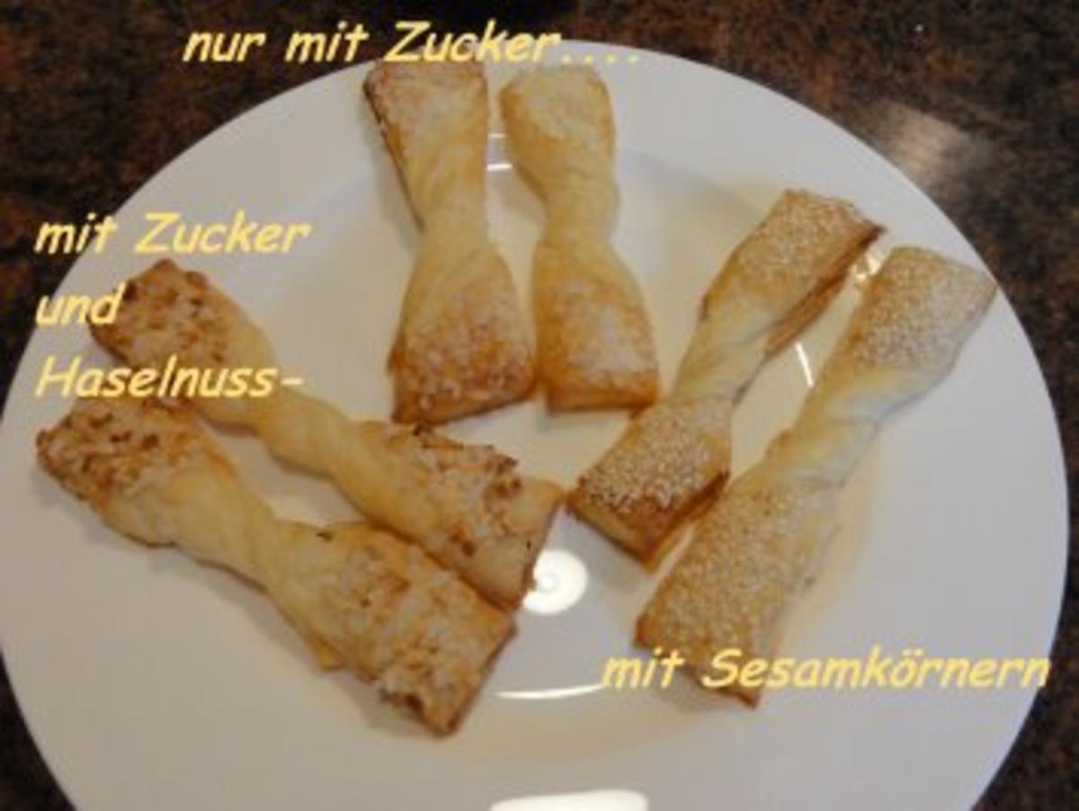 Blätterteig:  KNABBER-SCHLEIFEN ....  süß oder pikant - Rezept - Bild Nr. 6