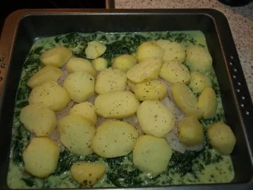Rezept: Dorsch im Spinatbett mit Kartoffeldecke Bild Nr. 9 Dorsch im Spinatbett mit Kartoffeldecke - Rezept - Bild Nr. 9