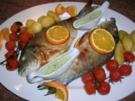 gebratene Dorade mit Oliven, Orangen, Petersiliensauce - Rezept