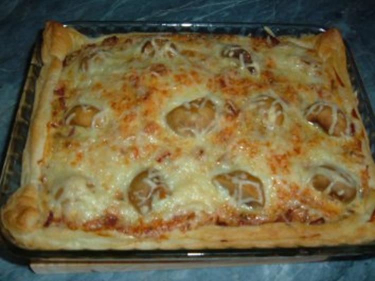 Blätterteig : Tarte mit gek Schinken und Champignons - schnell ...