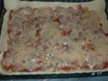 Blätterteig : Tarte mit gek. Schinken und Champignons - Rezept - Bild Nr. 6