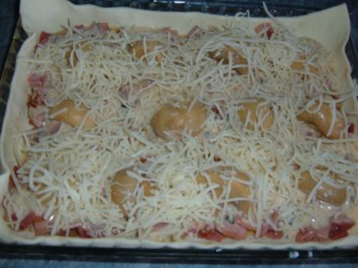 Blätterteig : Tarte mit gek Schinken und Champignons - schnell ...