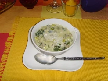 Rezept: Lauch-Käsesuppe.....mit Hackfleisch... Lauch-Käsesuppe.....mit Hackfleisch... - Rezept