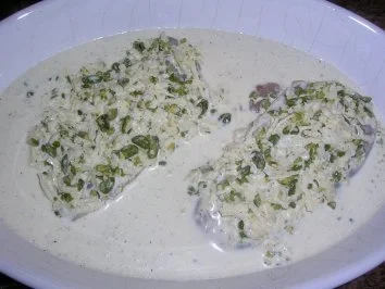 Hähnchenbrust in Pistaziensauce an  Kartoffeln in Weißwein geschmort - Rezept - Bild Nr. 5