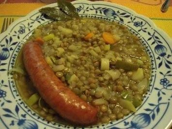Rezept: Linsensuppe mit Mettwurst Bild Nr. 4 Linsensuppe mit Mettwurst - Rezept - Bild Nr. 4